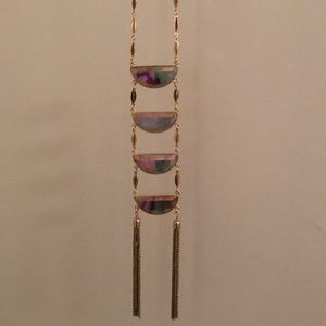 Tassel and stone necklace